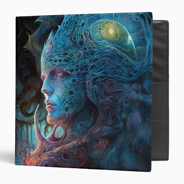 Alien Man Surreal Sci-Fi Art 3 Ring Binder (Front/Inside)