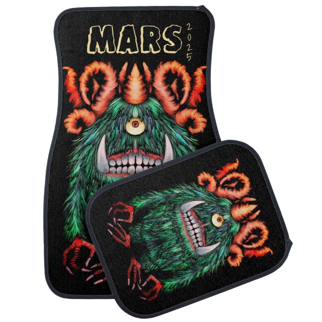 Alien Mars Cyclop Creature Car Floor Mat (Set)