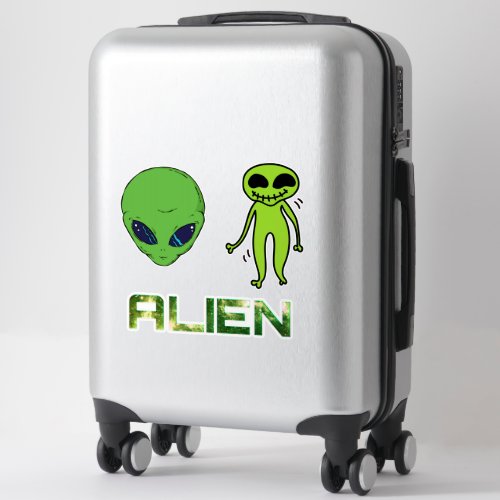 Alien Martian Green Cute Fun Cool 3_pc Vinyl Sticker