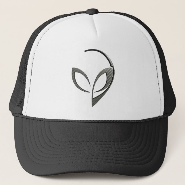 Alien Mascot in "Carbon Fiber" Trucker Hat (Front)