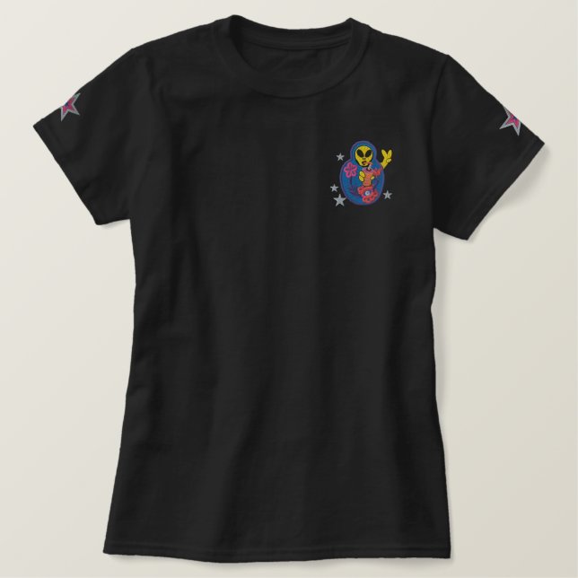 Alien Matryoshka Embroidery Patch T-Shirt (Design Front)