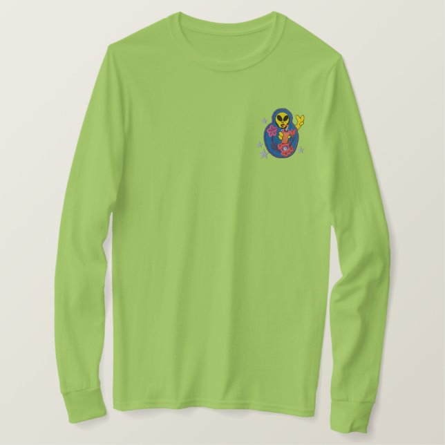 Alien Matryoshka Embroidery Patch T-Shirt (Design Front)