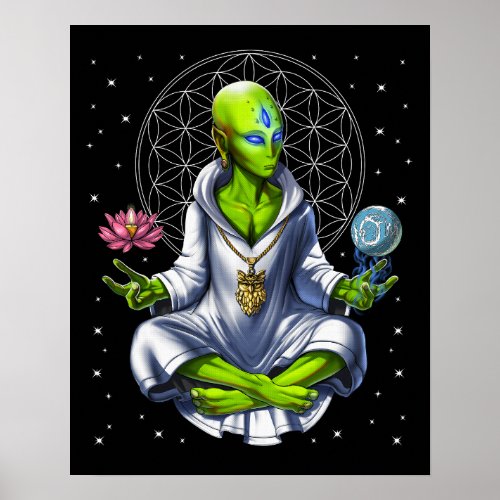 Alien Meditation Poster