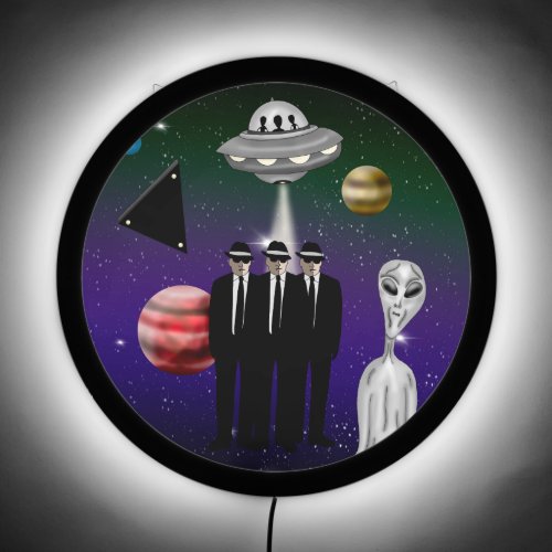 Alien Men in Black UFO UFOlogy LED Sign