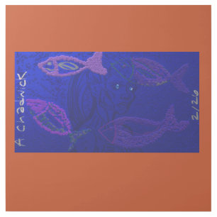 Alien Mermaid with Semi-Transparent Fish Gallery Wrap