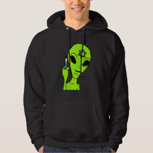 Alien Middle Finger Hanukkah Chanukah Jewish Holi Hoodie