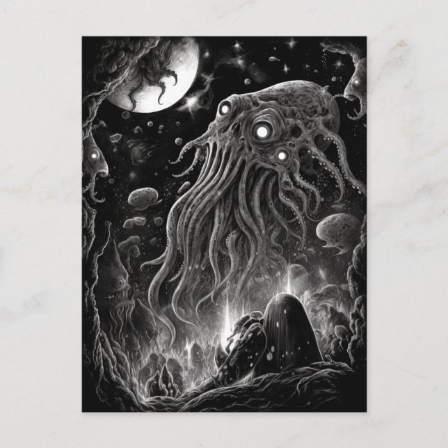 Alien Monster Creature Horror Art Postcard (Front)
