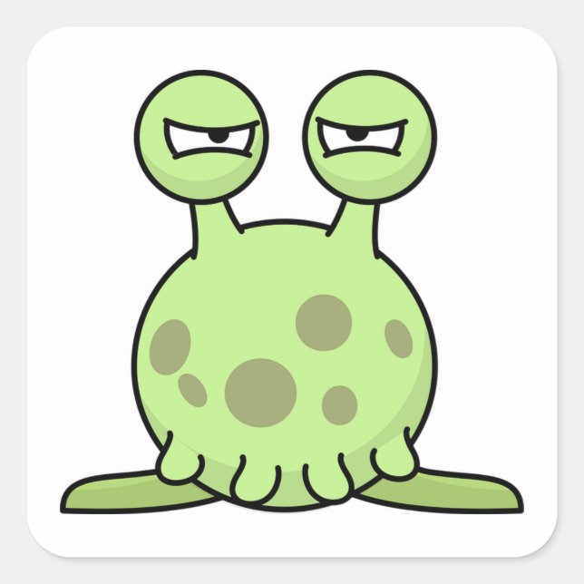 Alien Monster Square Sticker (Front)