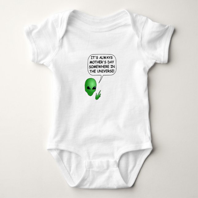 Alien Mother's Day Baby Bodysuit (Front)
