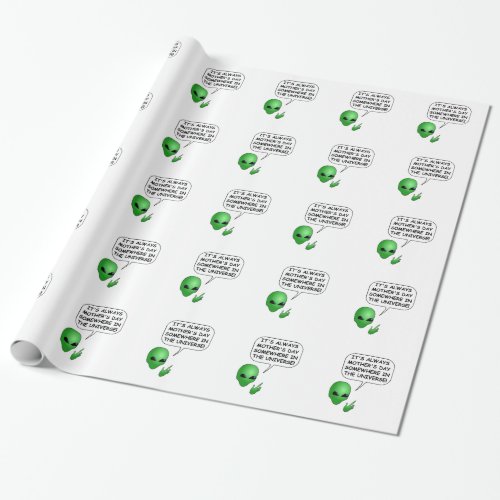 Alien Mothers Day Wrapping Paper