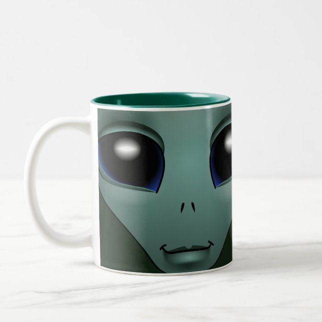 Alien Mug Grey Extraterrestrial Cups & Alien Glass (Left)
