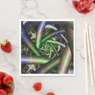 Alien Multicolor Fractal Art Napkins
