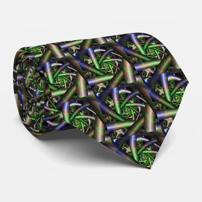 Alien | Multicolor Fractal Art Tie (Rolled)