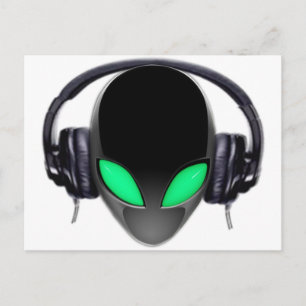 Alien Music Lover DJ - Smooth Cetacean Postcard
