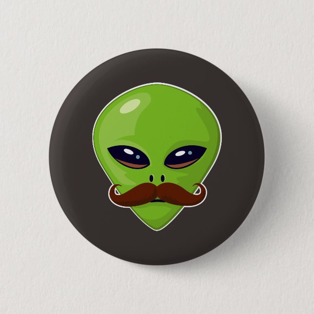 Alien Mustache Button (Front)