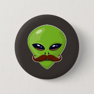 Alien Mustache Button