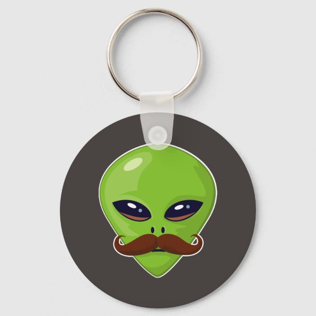 Alien Mustache Keychain (Front)