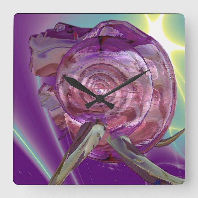ALIEN NEREIDE /NYMPH OF WATER,PINK SEASHELL Sci-Fi Square Wall Clock (Front)