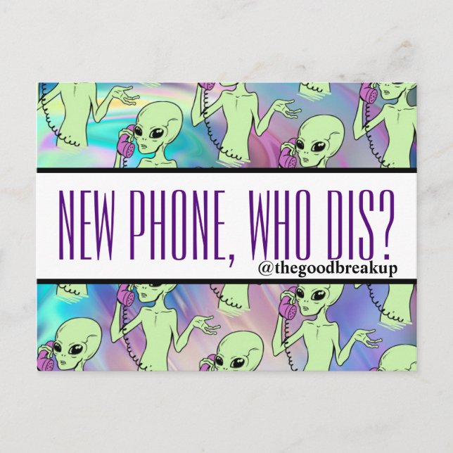 Alien New Phone Who Dis Postcard (Front)