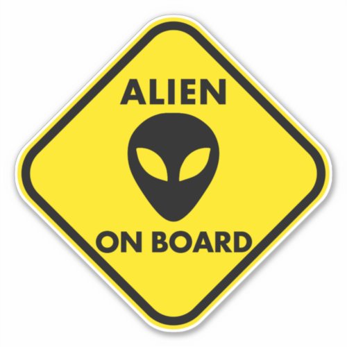 ALIEN ON BOARD CAR BIG DECAL STICKER