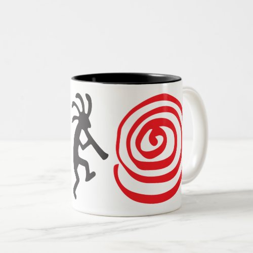 Alien or Human  Kokopelli  Two_Tone Coffee Mug