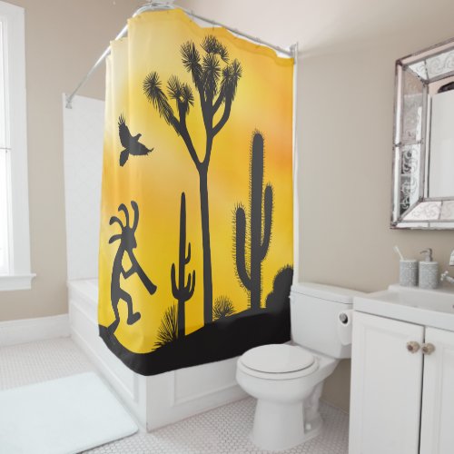 Alien or Life Form Desert Kokopelli Shower Curtain