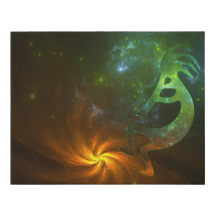 Alien or Life Form Galaxy and Kokopelli Faux Canva Canvas Print