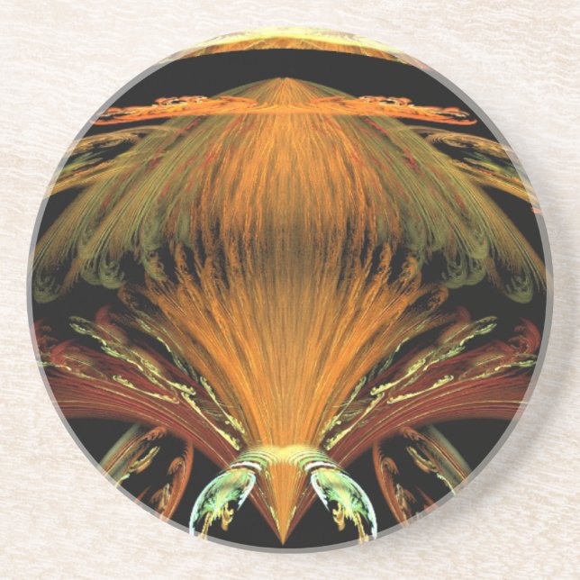 Alien Orange Insect Sandstone Coaster (Front)