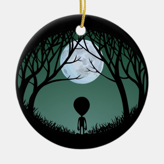 Alien Ornament Cute Alien Decoration Personalized (Front)