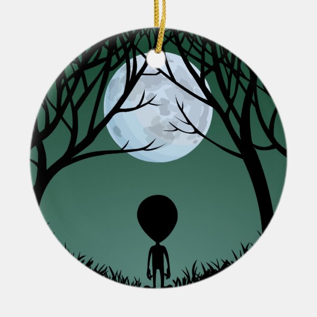 Alien Ornament Cute Alien Decoration Personalized (Front)