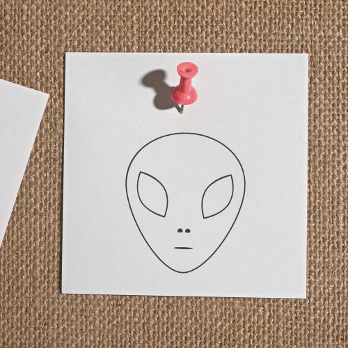 Alien Outline Rubber Stamp