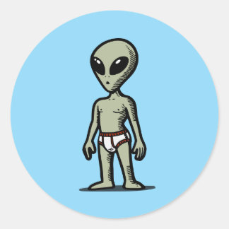 Alien Pants Classic Round Sticker