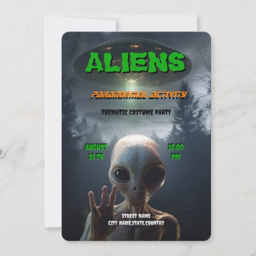 Alien Paranormal Activity Party Invitation