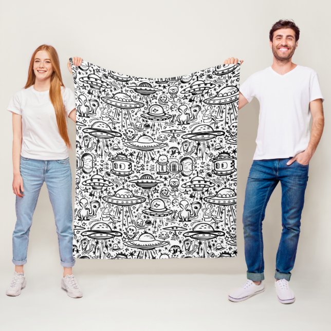 Alien Pattern Fleece Blanket (In Situ)