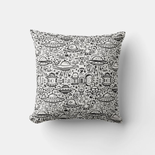 Alien Pattern  Throw Pillow (Front)
