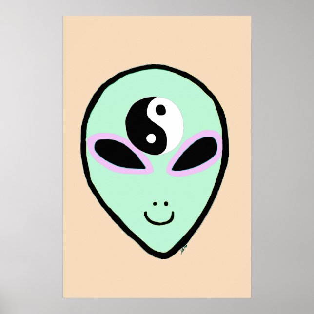 Alien Peace Head Prink (Mint) Poster (Front)