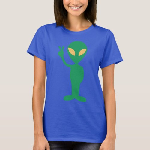 Alien Peace Sign Hippie Tie Dye T_Shirt