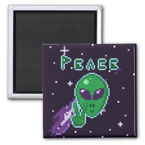 Alien Peace Sign Magnet