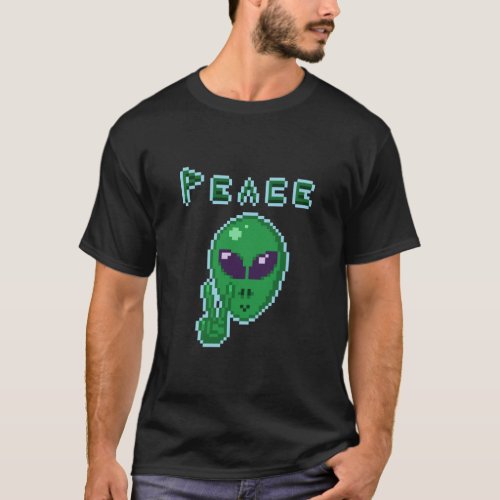 Alien Peace Sign T_Shirt