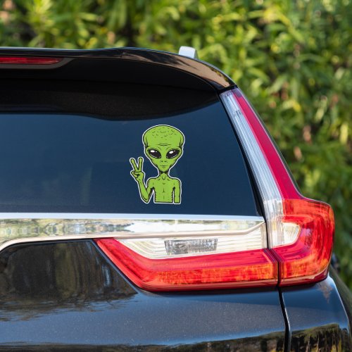 Alien Peace Symbol Funny Extraterrestrial Car Truc Sticker