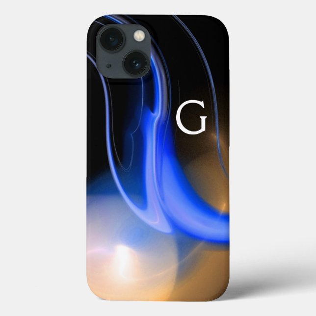 ALIEN PEARL / BLUE BLACK WHITE ABSTRACT Monogram Case-Mate iPhone Case (Back)