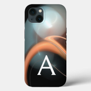 ALIEN PEARL MONOGRAM Pink White Fractal Swirls iPhone 13 Case