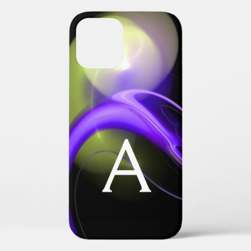 ALIEN PEARL MONOGRAM Purple Green Abstract  iPhone 12 Case