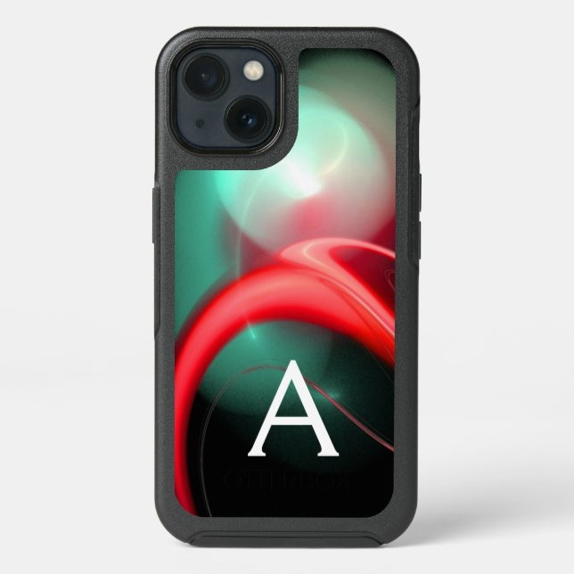 ALIEN PEARL MONOGRAM Red Green Otterbox iPhone Case (Back)