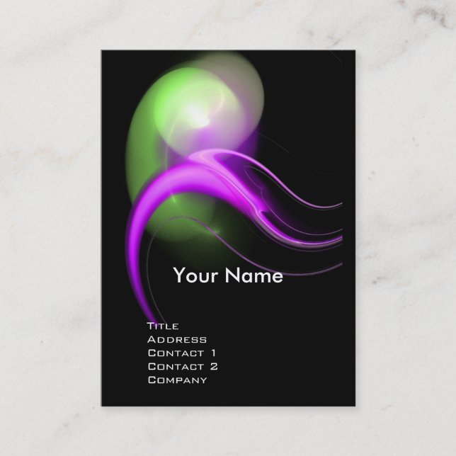 ALIEN PEARL MONOGRAM Vibrant black pink green Business Card (Front)