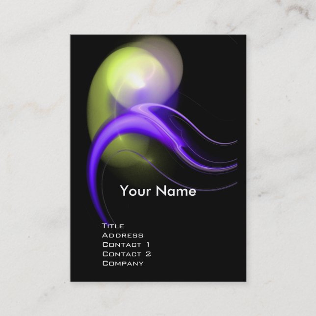 ALIEN PEARL MONOGRAM Vibrant black violet Business Card (Front)