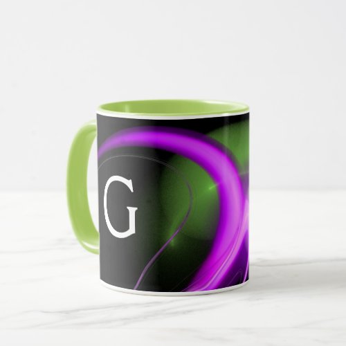 ALIEN PEARL Purple Green Black Fractals Mug