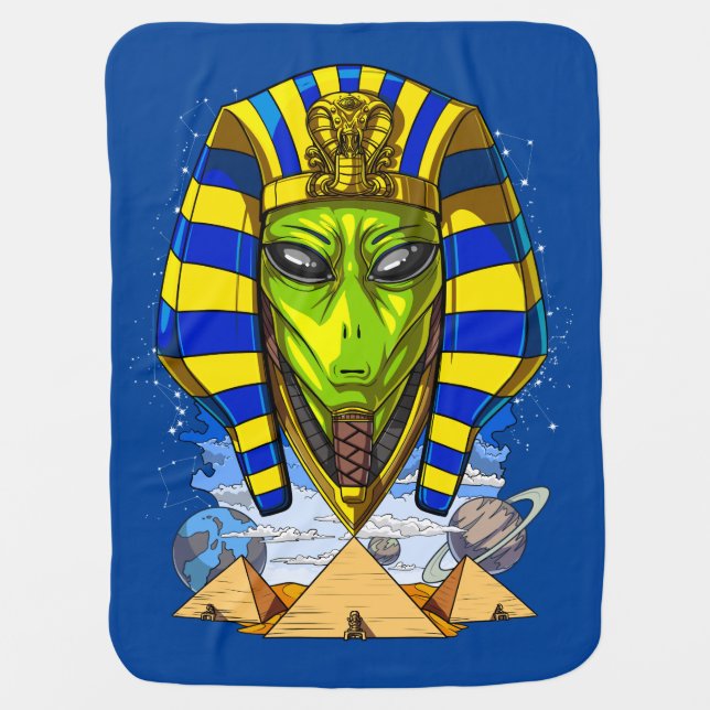 Alien Pharaoh Egypt Tutankhamun Ancient Annunaki Baby Blanket (Front)