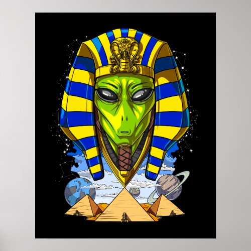 Alien Pharaoh Egypt Tutankhamun Ancient Annunaki Poster