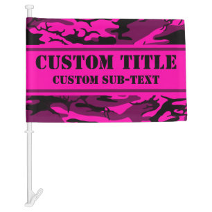 Alien Pink Camo Car Flag w/ Custom Text
